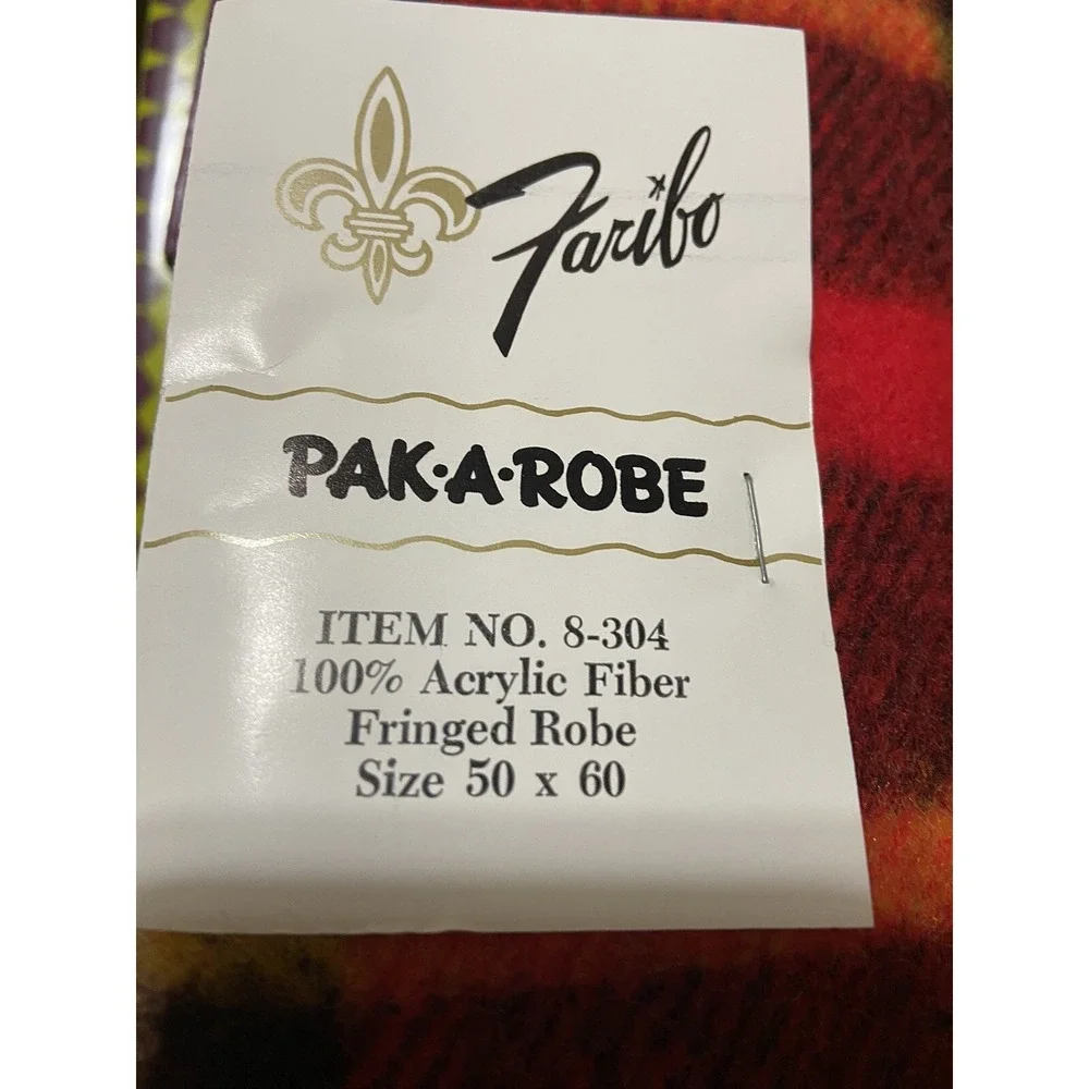 FARIBO PAK-A-ROBE Tartan Plaid Acrylic Blanket Stadium‎ Throw NEW